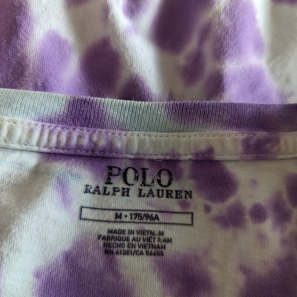 Polo Ralph Lauren Shirt Size L Blue/Purple Tie Dye Long Sleeve Casual Crew Men's - Picture 8 of 13